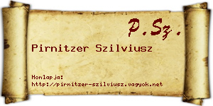 Pirnitzer Szilviusz névjegykártya